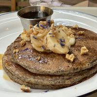 Banana pancakes   at Acorn Community Cafe in Eugene