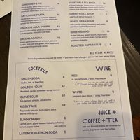 Menu  at Acorn Community Cafe in Eugene