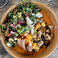 Sweet potatoe curry - made vegan.   at Fat Veggies in Barcelona