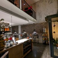 Downstairs entrance and bar - empty when we were here, everyone was seated upstairs at Fat Veggies in Barcelona