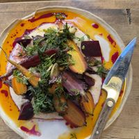 Carrots and white bean hummus   at Fat Veggies in Barcelona
