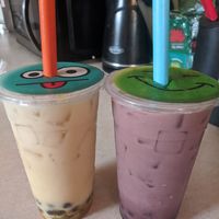 Mango with almond milk and blueberry with almond milk at Atlantic Bubble Milk Tea  in Bridgewater