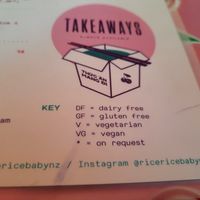 There are several vegan meals and desserts at Rice Rice Baby in Mount Maunganui