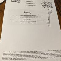 Vegan menu at Harbour Spring in Peterhead