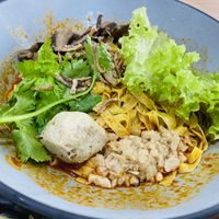 Mee pok at Chee Wei 啟維素食 - Tampines in East Singapore