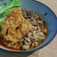 Mushroom Minced Meat Noodles at Chee Wei 啟維素食 - Tampines in East Singapore