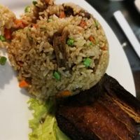 Mushroom Fried Rice and Soy Pork  at Evergreen Vegetarian - Phsar Chas in Phnom Penh