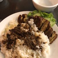 Fried rice with seitan. 2$.  at Evergreen Vegetarian - Phsar Chas in Phnom Penh