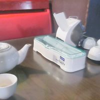 Before you order, they serve tea (: at Evergreen Vegetarian - Phsar Chas in Phnom Penh
