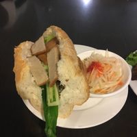 Baguette sandwich (Banh Mi) at Evergreen Vegetarian - Phsar Chas in Phnom Penh