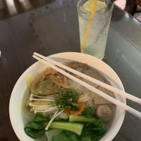 Dumpling noodle soup  at Evergreen Vegetarian - Phsar Chas in Phnom Penh