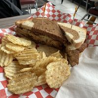 The Ruben Soho with Chips  at Cafe Pyrus in Kitchener