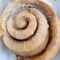 Cinnamon bun  at Cafe Pyrus in Kitchener