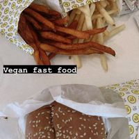 shroom burger and fries at STALK & SPADE in Wayzata