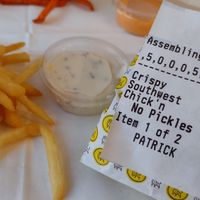 Sandwiches are clearly labeled & dipping sauces are a good portion for the price at STALK & SPADE in Wayzata