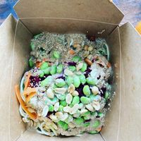 Pad Thai with zucchini noodles  at Mondays Plant Café in Calgary