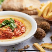 Hummus on fire at Vish in Tenafly