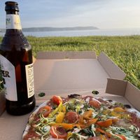 Amazing pizza and a lovely view at Stoned Pizza in Woolacombe
