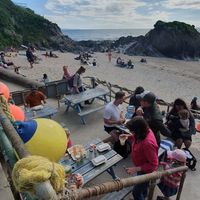 Table seating at Barricane Beach Cafe in Woolacombe