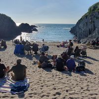 View/beach seating at Barricane Beach Cafe in Woolacombe