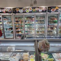 Several frozen options including dumplings, pizzas, etc. at Flygod Vegetarian and Organic Mart in East Singapore