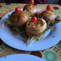 Appetizer sliders.  We loved the cowboy sliders with shoestring onion rings at Saturn Cafe in Berkeley