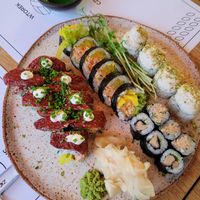 Mixed plate at Vegan Sushi Bar in Warsaw