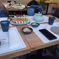 Sushi - Set 3 and green tea at Vegan Sushi Bar in Warsaw