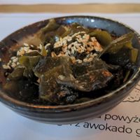 Complementary Wakame salad at Vegan Sushi Bar in Warsaw