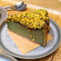 Flan pistache at Land & Monkeys - Roquette in Paris