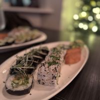 Vegan sushi menu   at Mojn Sushi in Toender