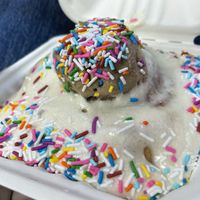 Cinnamon roll, sprinkles and cookie dough  at Cinnaholic in Berkeley