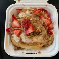 Fck yeah!! Strawberry cheesecake roll at Cinnaholic in Berkeley