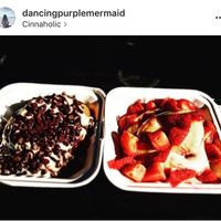 Cinnamon rolls vegan 
1) banana chocolate
2 strawberry vanilla at Cinnaholic in Berkeley