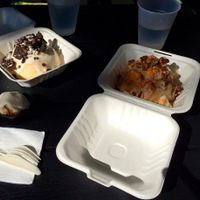 Oreo explosion and some crazy combo with vegan butterfingers and bananas  at Cinnaholic in Berkeley