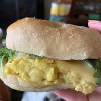 Vegan egg sandwich  at Stimulus Coffee + Bakery in Pacific City