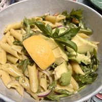 Penne with avocado  at The Lifebuoy Cafe in St Helens