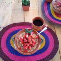 Porridge and café de olla. at La terraza 811 in Lo De Marcos