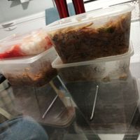 Leftovers for the next day (as I said, they are not stingy with their portion sizes) at Hong Kong Vegan in Wakefield