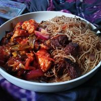 Szechuan Vegan chicken + vegan lamb vermicelli 🤤 at Hong Kong Vegan in Wakefield