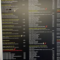 Menu board   at Hong Kong Vegan in Wakefield