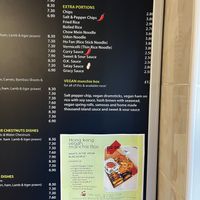 Menu board   at Hong Kong Vegan in Wakefield