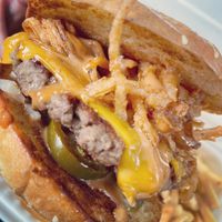 Onion burger special! 🍔 at The Trashy Vegan in Asheville