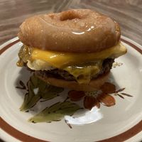 Donut burger  at The Trashy Vegan in Asheville