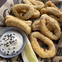 Vegan calamari!  at Mad Mad Vegan - Lavapiés in Madrid