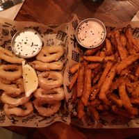 Calamari and (again) sweet potato fries at Mad Mad Vegan - Lavapiés in Madrid