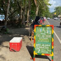 A frame with menu at Take It Easy in Puerto Viejo De Talamanca