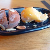 Chocolate and mango mochi ice-cream at Yami Vegan Sushi in Katowice
