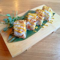 Corn dog sushi at Yami Vegan Sushi in Katowice