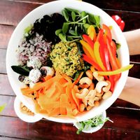 Sweat quinoa bowl..  (vegetarian)  at Camu Camu cafe in Playa Del Carmen